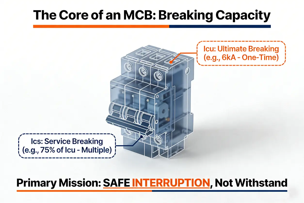MCB Breaking Capacity Infographic (Icu and Ics)